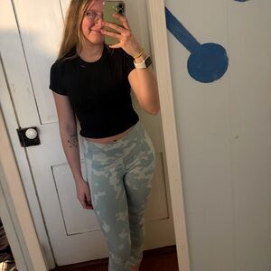 under Armour camo print aqua blue green leggings